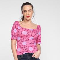 Blusa Volare Estampada Canelada Feminina