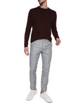 Blusa VR Tricot Masculina Crewneck Bordô Mescla