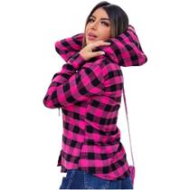 Blusa Xadrez Feminina Blusa Camisete Manga Longa Touca - Rebel Cat Blusa Xadrez Feminina Blusa Camisete Manga Longa Touca - Rebel Cat