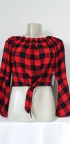 Blusa xadrez Feminina Ombro a Ombro Blusa xadrez Feminina Ombro a Ombro