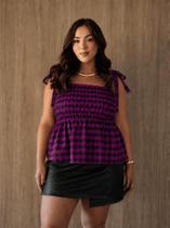 Blusa Xadrez Feminina Plus Size Adulto Festa Junina Estilosa Moda Country