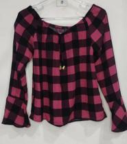 blusa xadrez juvenil feminina