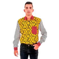 Blusa Xadrez Masculina Adulta Manga Longa Com Girassol Blusa Xadrez Masculina Adulta Manga Longa Com Girassol