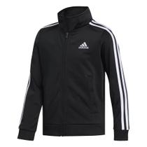 Blusão Adidas Boys Iconic Tricot com zíper frontal, preto, tamanho L Blusão Adidas Boys Iconic Tricot com zíper frontal, preto, tamanho L