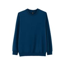 Blusão Básico Masculino Em Algodão Comfort - Azul XG Blusão Básico Masculino Em Algodão Comfort - Azul XG