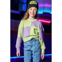 Blusão Boxy Verde e Lilás