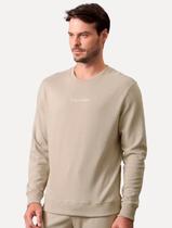 Blusão Calvin Klein Masculino Crewneck Suedine Soft Lounge Cáqui Claro