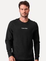 Blusão Calvin Klein Masculino Crewneck Suedine Soft Lounge Preto