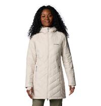 Blusão Columbia Heavenly com capuz comprido para mulher Dark Stone