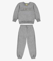 Blusão com Calça Moletom Rovi Kids Cinza Blusão com Calça Moletom Rovi Kids Cinza