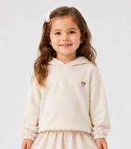 Blusão Com Capuz Infantil Feminino Moletom Select Bege Blusão Com Capuz Infantil Feminino Moletom Select Bege