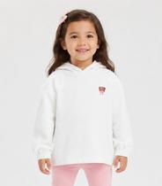 Blusão Com Capuz Infantil Feminino Moletom Select Branco Blusão Com Capuz Infantil Feminino Moletom Select Branco
