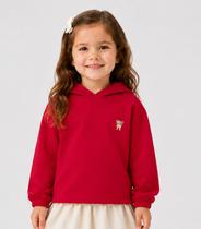 Blusão Com Capuz Infantil Feminino Moletom Select Vermelho Blusão Com Capuz Infantil Feminino Moletom Select Vermelho