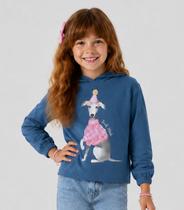 Blusão Com Capuz Infantil Feminino Trick Nick Azul Blusão Com Capuz Infantil Feminino Trick Nick Azul
