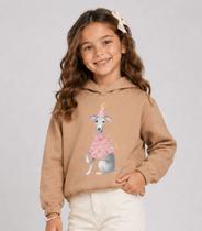 Blusão Com Capuz Infantil Feminino Trick Nick Marrom Blusão Com Capuz Infantil Feminino Trick Nick Marrom