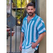 Blusão crochê navy g/gg