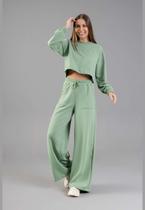 Blusão Cropped Básico em Moletom Feminino Adulto Just Basic