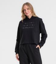 Blusão Cropped Feminino Com Capuz Rovitex Preto Blusão Cropped Feminino Com Capuz Rovitex Preto