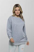 Blusão de Moletom Cinza Mescla Unissex Para Sublimação - Conforto Premium