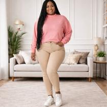 Blusão de Moletom Feminino Plus Size Gola Redonda Malwee