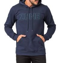 Blusão de Moletom Masculino Canguru Com Capuz Azul Marinho Zune