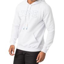 Blusão de Moletom Masculino Canguru Com Capuz Branco Zune Blusão de Moletom Masculino Canguru Com Capuz Branco Zune