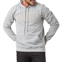 Blusão de Moletom Masculino Canguru Com Capuz Cinza Zune Blusão de Moletom Masculino Canguru Com Capuz Cinza Zune