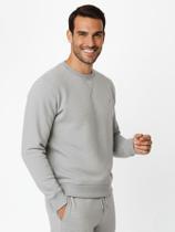 Blusão de Moletom Masculino Clássico Gola Careca Cinza inverno Gola Redonda - Casacos de inverno Blusão de Moletom Masculino Clássico Gola Careca Cinza inverno Gola Redonda - Casacos de inverno