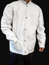 Blusão de Proteção Couro Vaqueta Branco Mangas Longas tamanho P Blusão de Proteção Couro Vaqueta Branco Mangas Longas tamanho P