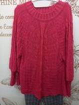 Blusão em fio trama tricô na cor rosa pink M - Tricobella