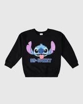 Blusão em Moletom Stitch Preto Tamanho 4 - Malwee