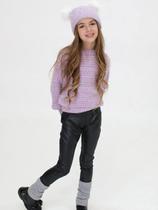 Blusão Em Tricot Infantil Menina Lilás - Twiky