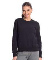 Blusão Feminino Básico de Moletom Rovitex Preto