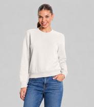 Blusão Feminino Básico Moletom Peluciado Rovitex Bege Blusão Feminino Básico Moletom Peluciado Rovitex Bege
