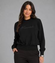 Blusão Feminino Com Bordado E Aplique Rovitex Preto