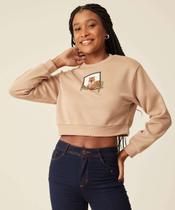 Blusão Feminino Cropped Moletom Estampado Marisa-70832 Blusão Feminino Cropped Moletom Estampado Marisa-70832