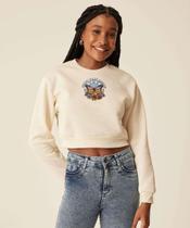 Blusão Feminino Cropped Moletom Estampado Marisa-71076
