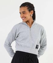 Blusão Feminino Cropped Moletom Mescla Marisa-49097 Blusão Feminino Cropped Moletom Mescla Marisa-49097