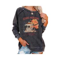 Blusão Feminino De Manga Comprida Com Estampa De Jardim E Ombro Raglan, Casual Para Outono Inverno