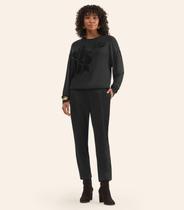 Blusão Feminino Em Molecotton Estampado Rovitex Preto
