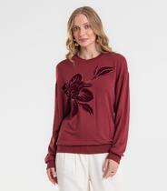 Blusão Feminino Em Molecotton Estampado Rovitex Vermelho Blusão Feminino Em Molecotton Estampado Rovitex Vermelho