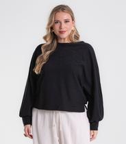 Blusão Feminino Malhão Plus Size Secret Glam Preto