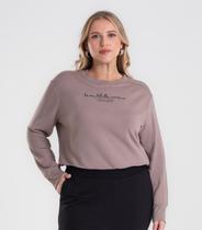 Blusão Feminino Molecotton Plus Size Secret Glam Marrom