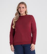 Blusão Feminino Molecotton Plus Size Secret Glam Vermelho
