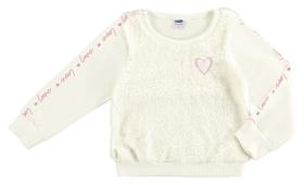 Blusão Feminino Moletom Flanelado C/ Pelos E Bordado Coração Nº 4 Ao 8