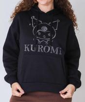 Blusão Feminino Moletom Flanelado Kuromi Preto-49063 Blusão Feminino Moletom Flanelado Kuromi Preto-49063