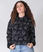 Blusão Feminino Moletom Flanelado Stitch Preto-49065
