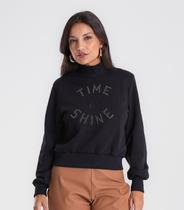 Blusão Feminino Moletom Gola Alta Endless Preto Blusão Feminino Moletom Gola Alta Endless Preto