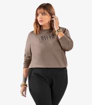 Blusão Feminino Plus Size Secret Glam Marrom