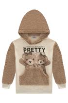 Blusão Infantil Alongado em Motetom Linho c/Capuz Pelo Carneirinho Ursinho Teddy - Kukie Blusão Infantil Alongado em Motetom Linho c/Capuz Pelo Carneirinho Ursinho Teddy - Kukie